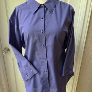 Foxcroft Classis 3/4 Sleeve Blouse Wrinkle Free Size 22 Purple